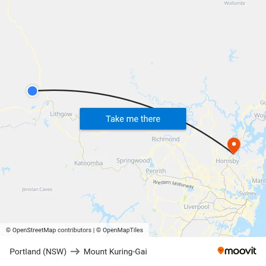 Portland (NSW) to Mount Kuring-Gai map