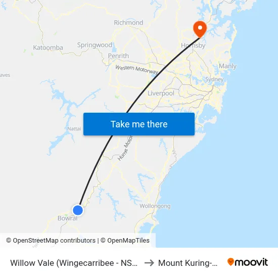 Willow Vale (Wingecarribee - NSW) to Mount Kuring-Gai map