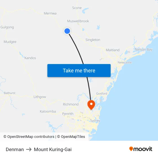 Denman to Mount Kuring-Gai map