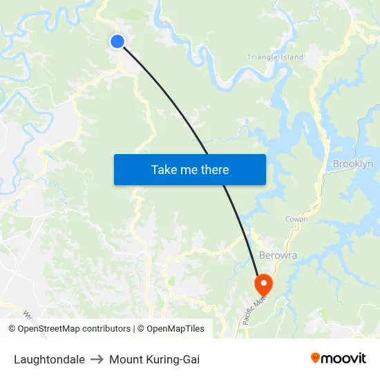 Laughtondale to Mount Kuring-Gai map