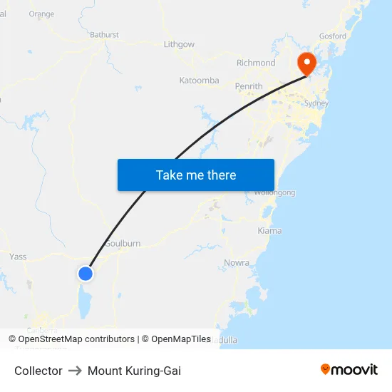 Collector to Mount Kuring-Gai map