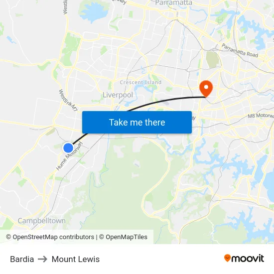 Bardia to Mount Lewis map