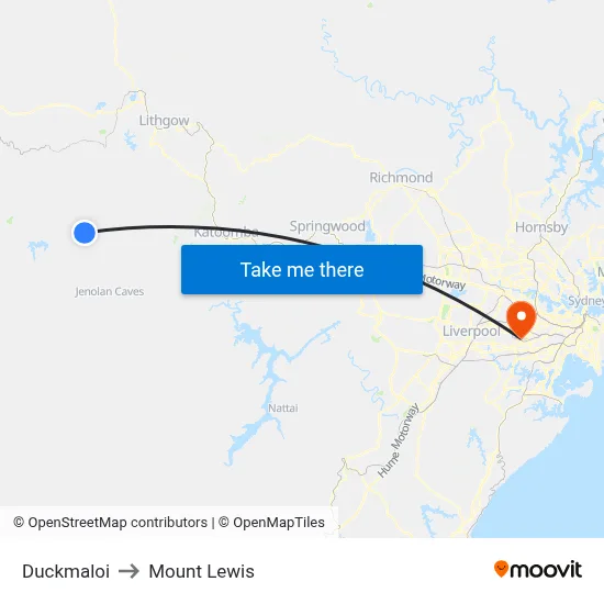Duckmaloi to Mount Lewis map