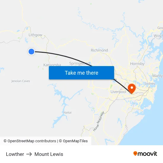 Lowther to Mount Lewis map