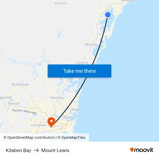 Kilaben Bay to Mount Lewis map