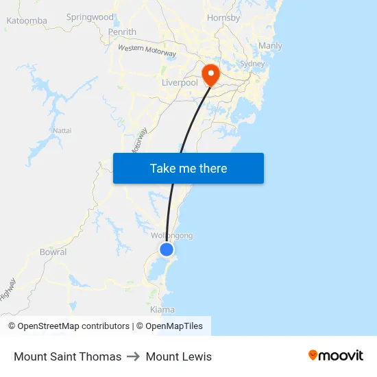 Mount Saint Thomas to Mount Lewis map