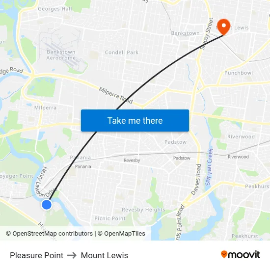 Pleasure Point to Mount Lewis map