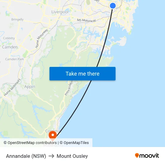 Annandale (NSW) to Mount Ousley map