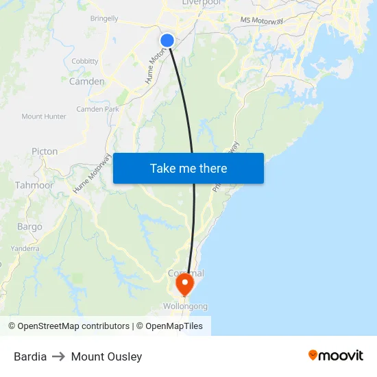 Bardia to Mount Ousley map