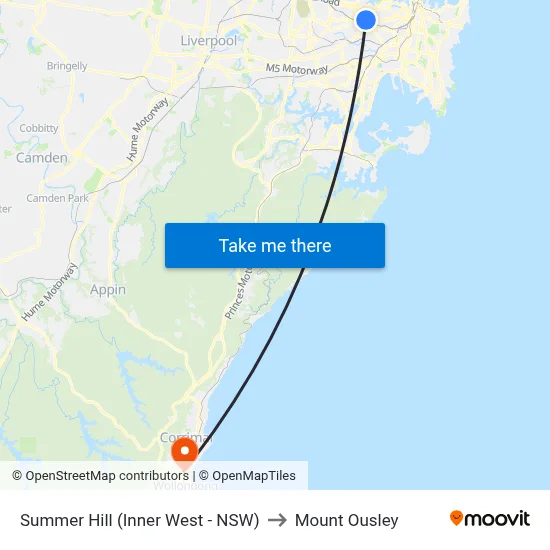 Summer Hill (Inner West - NSW) to Mount Ousley map