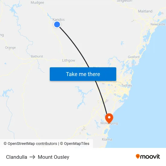 Clandulla to Mount Ousley map