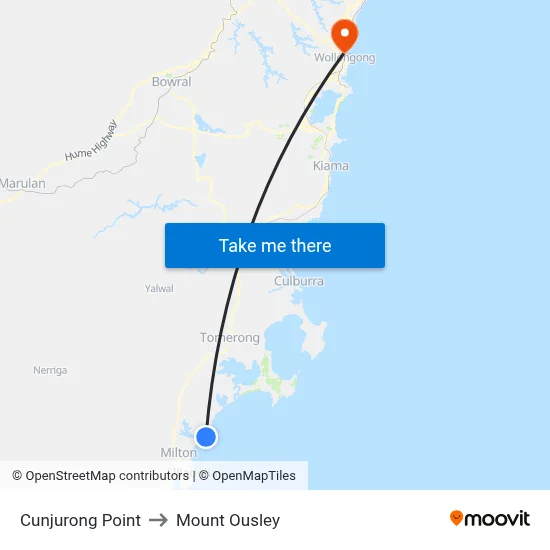 Cunjurong Point to Mount Ousley map