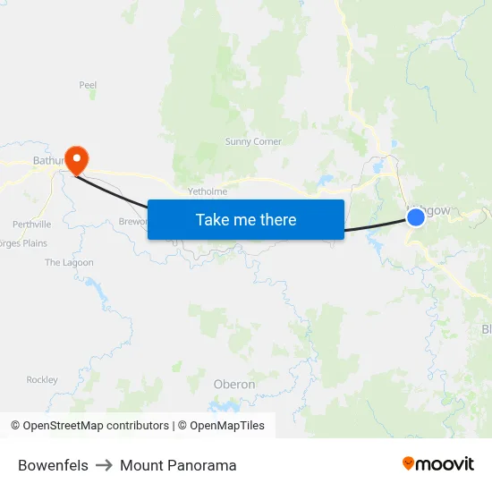 Bowenfels to Mount Panorama map