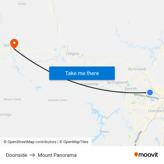 Doonside to Mount Panorama map