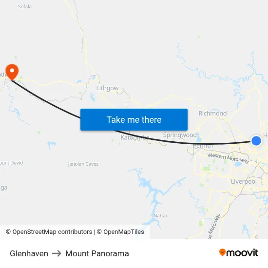 Glenhaven to Mount Panorama map