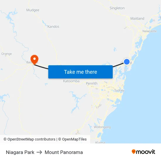 Niagara Park to Mount Panorama map