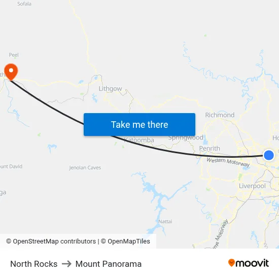 North Rocks to Mount Panorama map