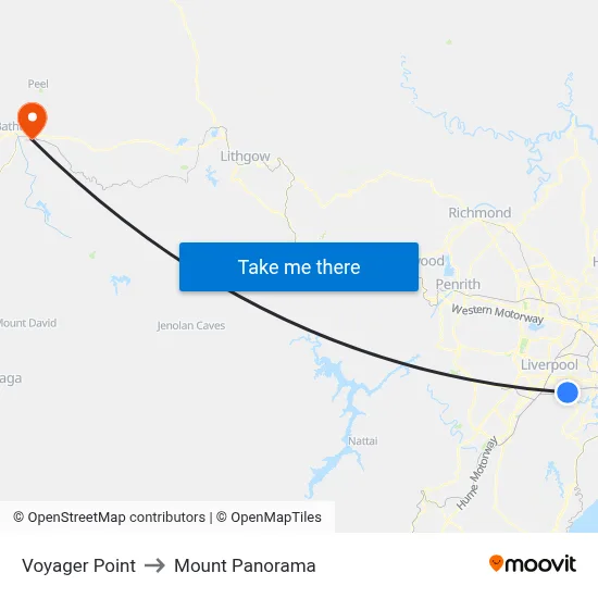 Voyager Point to Mount Panorama map