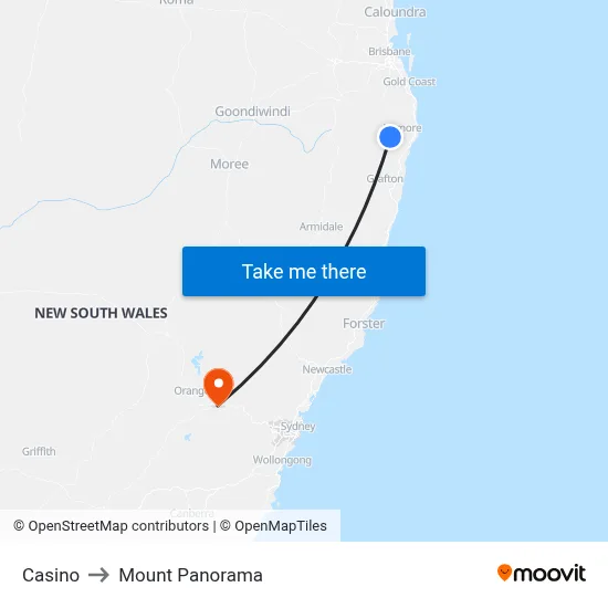 Casino to Mount Panorama map