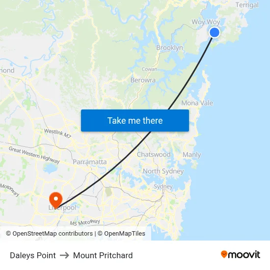 Daleys Point to Mount Pritchard map