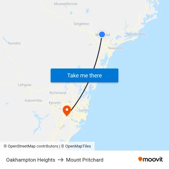 Oakhampton Heights to Mount Pritchard map