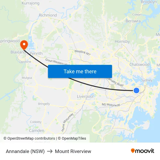 Annandale (NSW) to Mount Riverview map