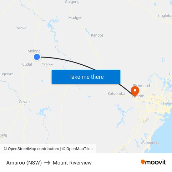 Amaroo (NSW) to Mount Riverview map