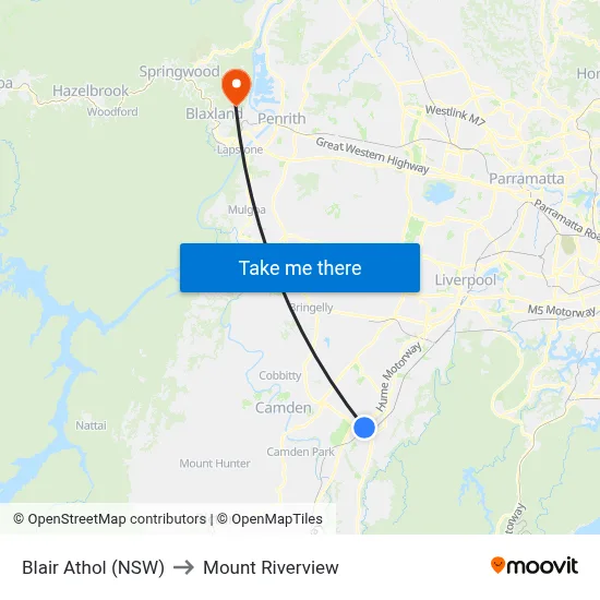 Blair Athol (NSW) to Mount Riverview map