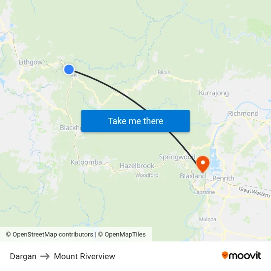 Dargan to Mount Riverview map