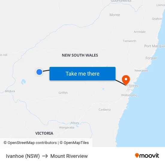 Ivanhoe (NSW) to Mount Riverview map