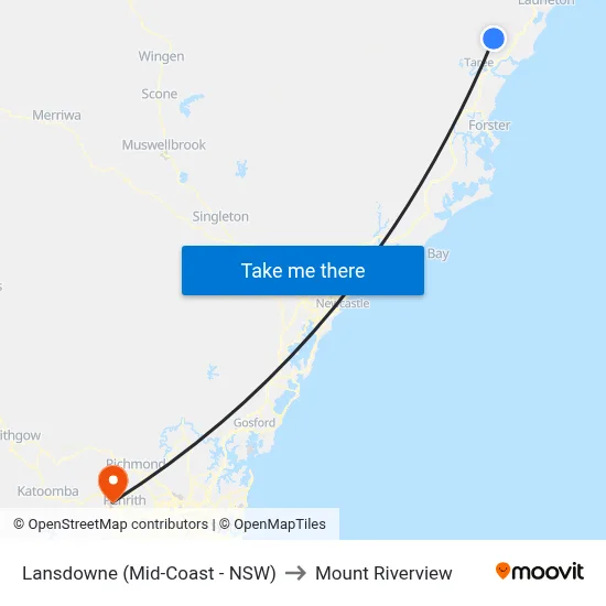 Lansdowne (Mid-Coast - NSW) to Mount Riverview map