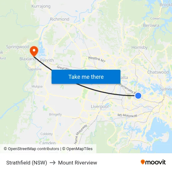 Strathfield (NSW) to Mount Riverview map