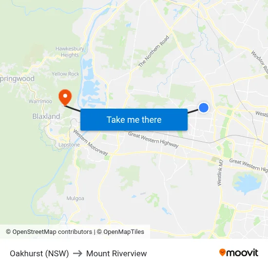 Oakhurst (NSW) to Mount Riverview map