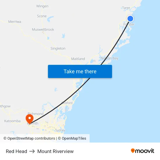 Red Head to Mount Riverview map