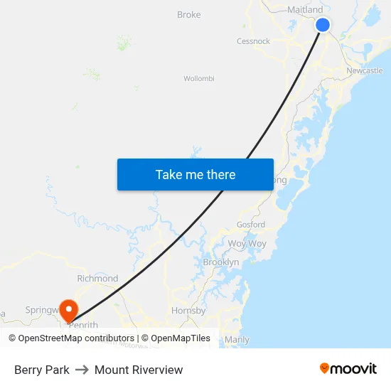 Berry Park to Mount Riverview map