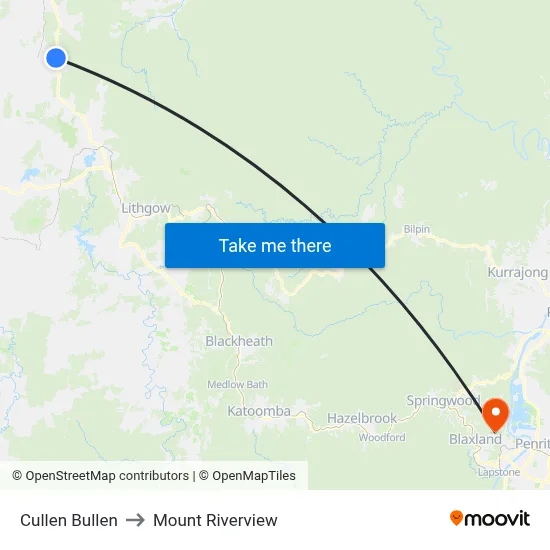 Cullen Bullen to Mount Riverview map