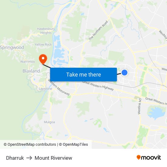 Dharruk to Mount Riverview map