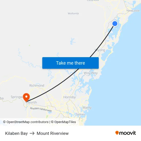 Kilaben Bay to Mount Riverview map