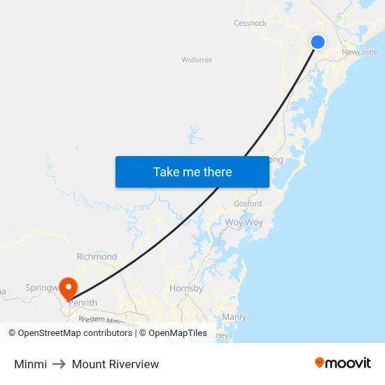 Minmi to Mount Riverview map
