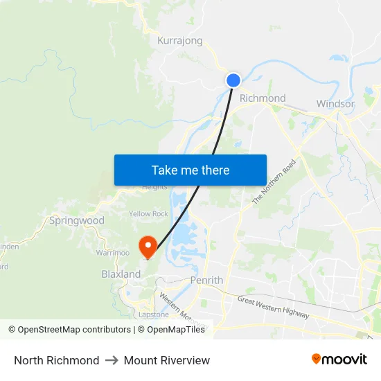 North Richmond to Mount Riverview map