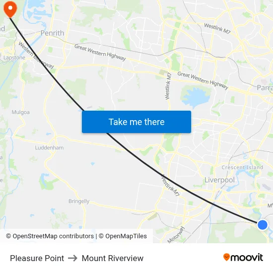 Pleasure Point to Mount Riverview map
