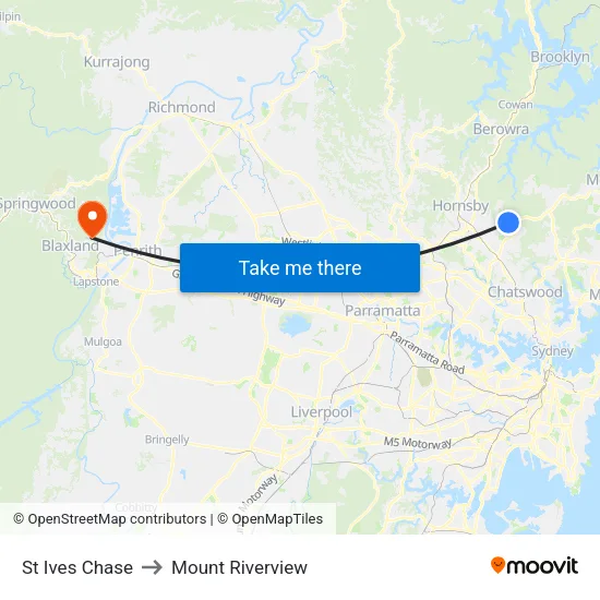 St Ives Chase to Mount Riverview map