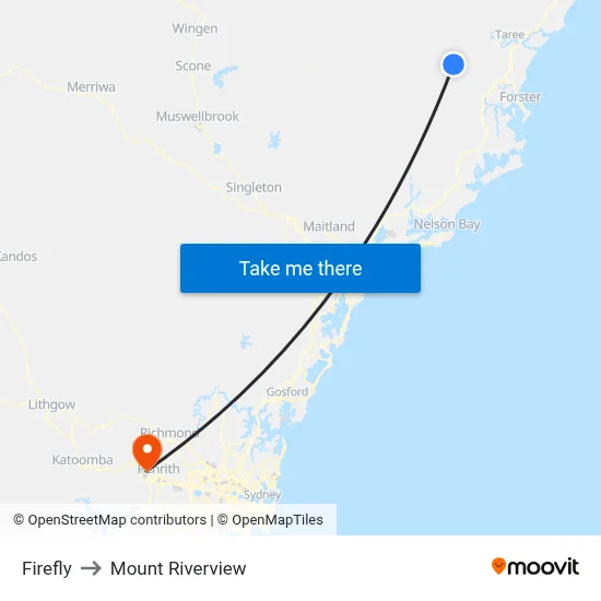 Firefly to Mount Riverview map