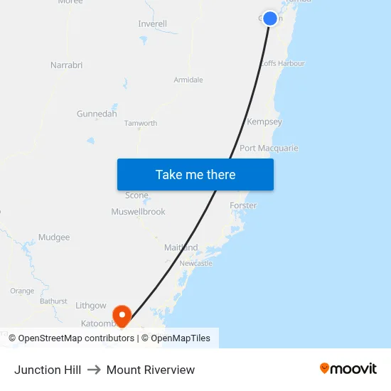 Junction Hill to Mount Riverview map