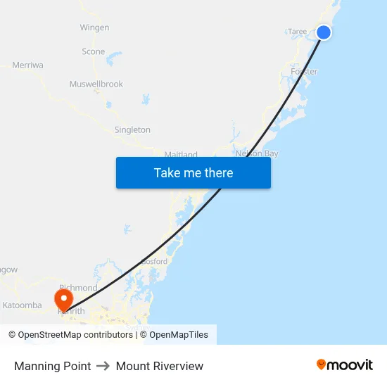 Manning Point to Mount Riverview map