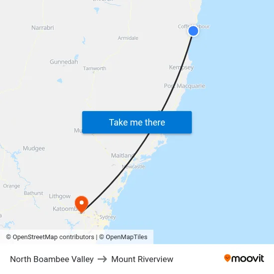North Boambee Valley to Mount Riverview map
