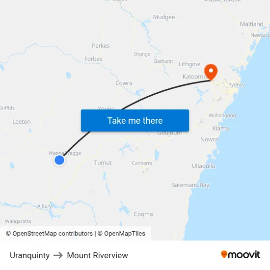 Uranquinty to Mount Riverview map