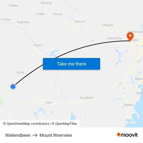 Wallendbeen to Mount Riverview map