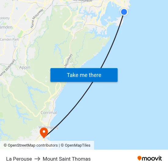 La Perouse to Mount Saint Thomas map