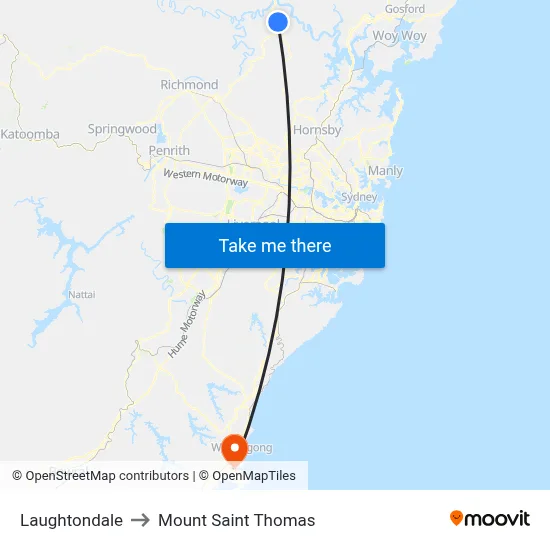 Laughtondale to Mount Saint Thomas map